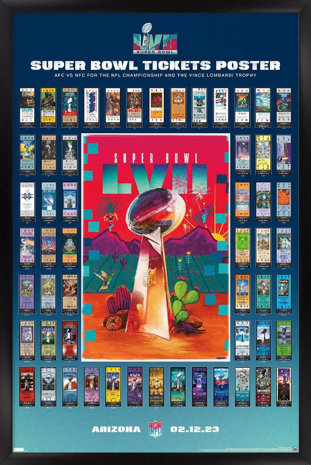 NFL League - Super Bowl LVII Ticket Collage Wall Poster, 22.375" x 34"
