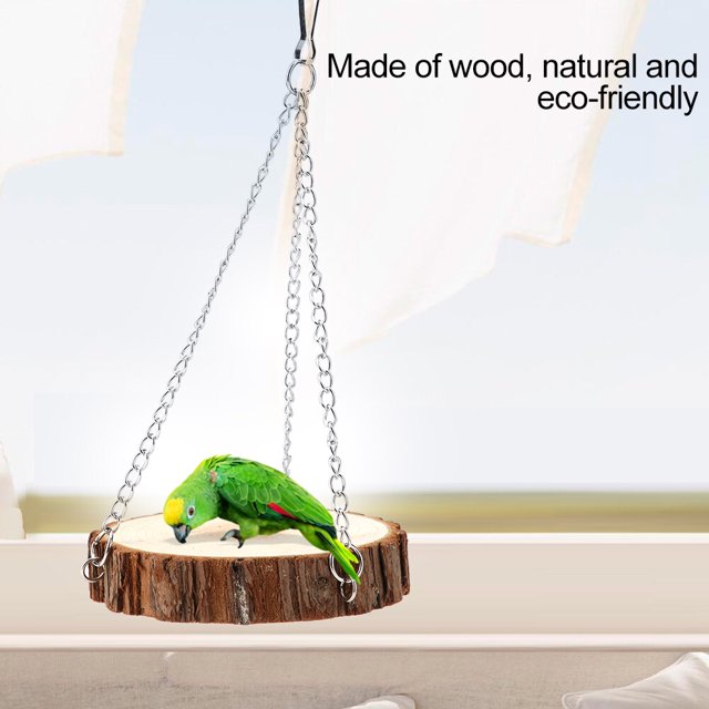 Natural Durable Wooden Swing Toy, Safe Bird , for