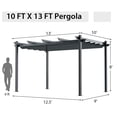 thumbnail image 2 of Gymax Auvent de Pergola Rétractable en Aluminium pour l'Extérieur 10 x 13 Pi Abri Treillis à Vignes Gris, 2 of 10