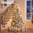 thumbnail image 3 of Costway 6 FT Pre-Lit Flocked Cedar Christmas Tree Hinged White, 3 of 11