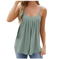 thumbnail image 3 of AherBiu Boho Tank Tops for Women Eyelet Hole Spaghetti Strap Low Cut Sleeveless Ruched Loose Shirts Blouse, 3 of 5