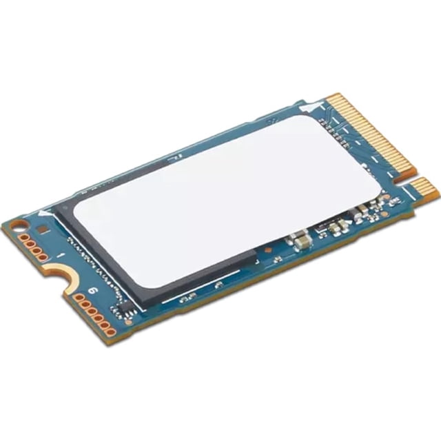 Refurbished (Good) - 256GB SSD NVMe (Tier 1 Manufacturers) front-facing close-up of a single 256GB NVMe SSD with M.2-style edge connector and visible PCB, matte label area indicating Tier 1 brands (WD, Samsung, Intel, Toshiba, SK Hynix, KIOXIA, Micron), on a neutral gray studio background; suitable for OS or laptop upgrades, compact desktops, or speeding audio and media project load times.