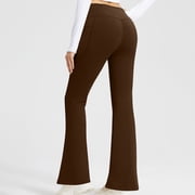 Fitness Leggings Tight Yoga Pants Ladies Tights and Leggings Leggings for Women Cotton Flare Leggings for Women Yoga Pants Tummy Control Brown L