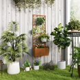 thumbnail image 2 of Outsunny Raised Garden Bed with Outdoor Privacy Screen, Wall-Mounted, Brown, 2 of 10