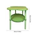thumbnail image 3 of Four Leaf Sofa Side Table, EDHITNR Mobile Rolling Storage Snack Table, Double Layer Open Shelf Small Coffee Table for Living Room Bedside, 3 of 6