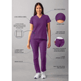 thumbnail image 3 of Adar Addition Go-Basic Scrub Set For Women - Slim V-Neck Scrub Top & Skinny Cargo Scrub Pants, 3 of 7