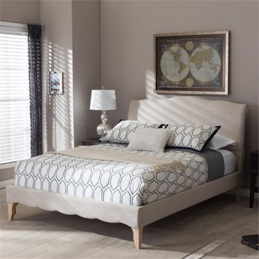 Fannie Queen Platform Bed in Beige