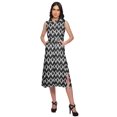 thumbnail image 2 of Moomaya Adjustable Fabric Belt Printed Lapel Collar Button Down Casual Dress, 2 of 4