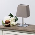 thumbnail image 2 of Simple Designs Mini lampe de table chromée avec abat-jour carré en tissu Empire, 2 of 9