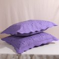thumbnail image 4 of 2-Piece Embroidered Cotton Quilted Bed Pillow Shams Rustic Solid Color Soft Decorative Pillow Cases Set (Purple,20"x28"), 4 of 5