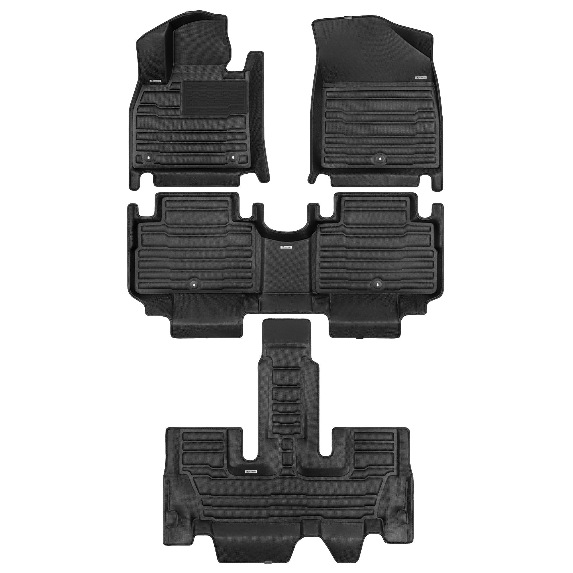 TuxMat - For Kia Carnival Hybrid 7-Seater 2025-2026 Models - Custom Car Mats - Maximum Coverage, All Weather, Laser Measured - This Full Set Includes 1st, 2nd and 3rd Rows