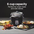 thumbnail image 2 of Proctor Silex Rice Cooker & Food Steamer, 6 Cups Cooked (3 Cups Uncooked), Includes Steam and Rinsing Basket, Black (37510), 2 of 8