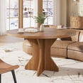 thumbnail image 1 of Garvee 47" Round Dining Table, Kitchen Table for 4-6 People, Circle Tables with Sturdy Pedestal Base, Space Saving Dinning Room Furniture for Living Room, Kitchen, Apartment, 1 of 7