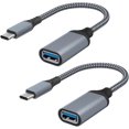 thumbnail image 1 of KOMI USB C to USB Adapter, 2 Pack USB C Male to USB 3.0 Female Adapter, Thunderbolt 3 to USB Female Adapter OTG Compatible with MacBook, iPad Pro, Galaxy, Type C Devices, Space Grey, 1 of 5