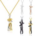 thumbnail image 2 of White+rose TWO-COLOR HUG NECKLACE CHARACTER LADIES FASHION CLAVICLE CHAIN GIF N6 L9N5, 2 of 9