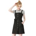 thumbnail image 1 of INSPIRE CHIC Robe Salopette en Denim Classique pour Femmes à Bretelles Ajustables, Coupe Trapèze, 1 of 6