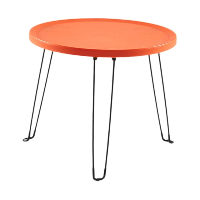 simhoa Table Ronde Pliée Table d'Appoint Tatami Tendance pour Pique-Nique Voyage Sports de Plein Air Orange