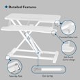 thumbnail image 4 of Convertisseur de Bureau 80 cm, Rehausseur Assis-Debout à Hauteur Réglable, Poste de Travail pour Portable à Double Moniteur - AD-1 Blanc, 4 of 6