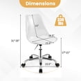 thumbnail image 3 of Costway 1 PCS Chaise de Bureau Transparente avec Siège Pivotant et Coussin en Cuir PU Souple Roues Universelles, 3 of 10
