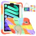 thumbnail image 1 of Case for iPad Mini 7 A17 Pro 2024/Mini 6 2021 8.3 Inch 7th/6th Gen with Butterfly Stand, Shockproof Protective Tablet Cover with Pencil Holder Shoulder Strap for Kids Girls, Colourful Red, 1 of 7