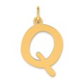 thumbnail image 1 of Diamond2Deal 14K Yellow Gold Bubble Letter Q Initial Pendant for Women, 1 of 3