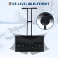 thumbnail image 3 of Snow Shovel Heavy Duty Snow Pusher with 39" Extra Wide Plastic Blade, 5-Level Adjustable Height, 25cm Wheels, Ergonomic Double Rod Handle for Driveways & Sidewalks, 3 of 8