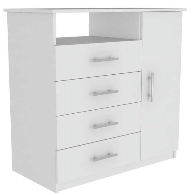 Tuhome Modern Engineered Wood White Peru Four Drawer Dresser