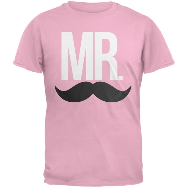 Mr. Moustache T-Shirt Rose pour Adulte