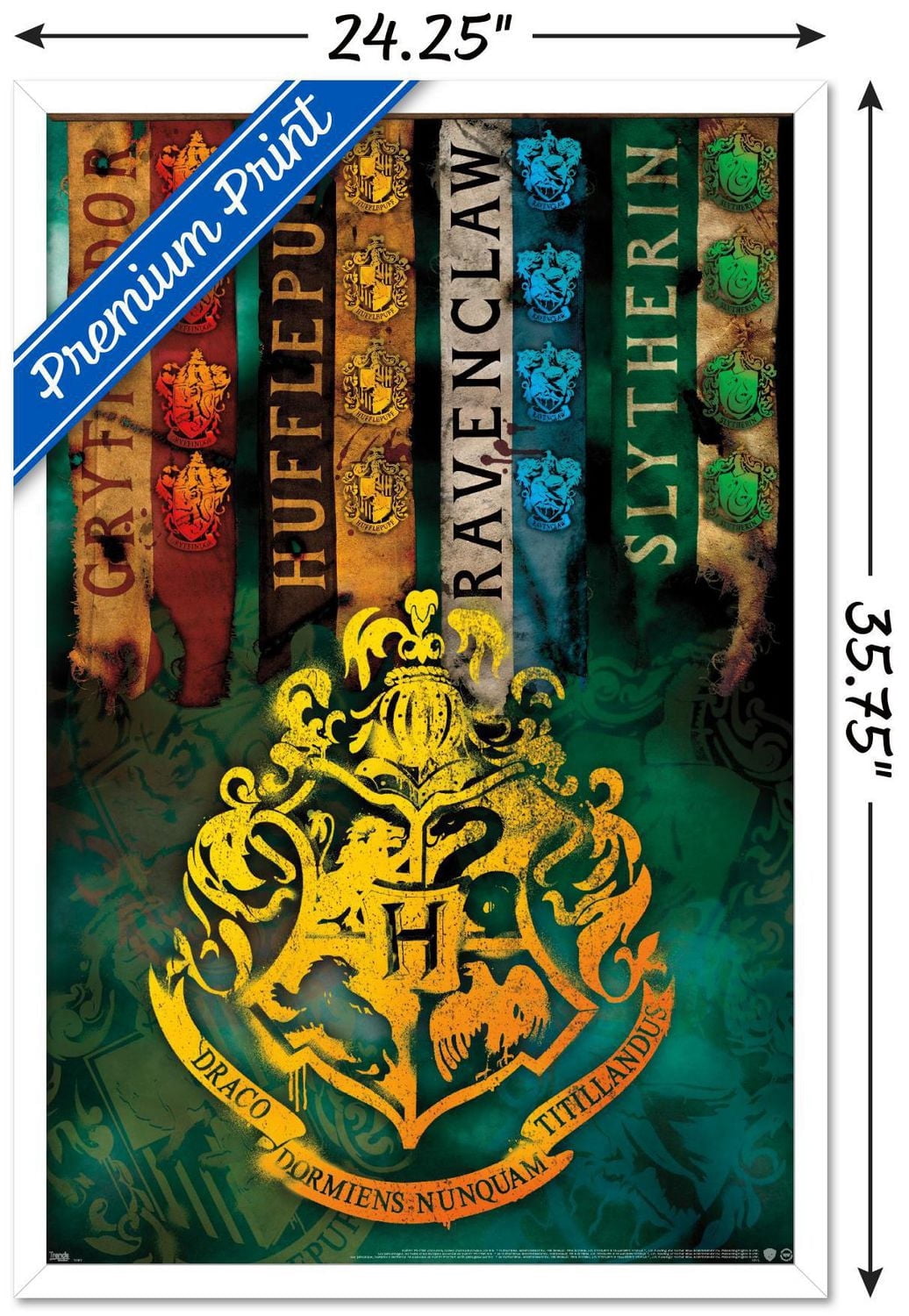 The Wizarding World: Harry Potter - House Crests Wall Poster