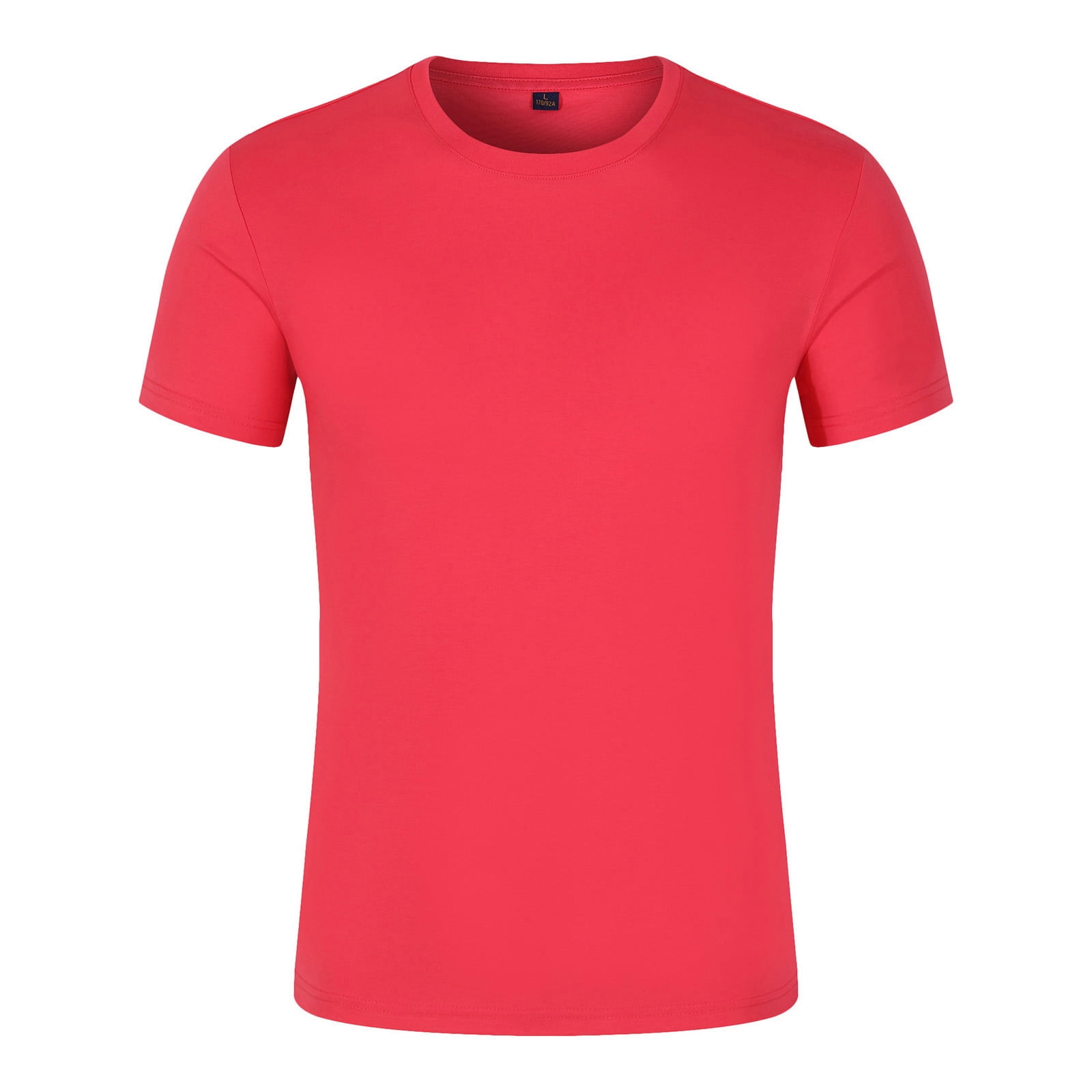 Summer Mens Round Neck T-shirt Mercerized Cotton Short Sleeve