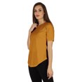thumbnail image 3 of Inkmeso Coupe Régulière Col Rond Uni pour Femmes Manches Courtes Décontractées Tee-Shirt Doux, 3 of 7