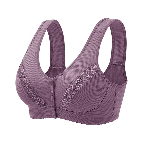 Clearance Sale 2025 Bra Womens No Steel Ring Front Close Bra T Back Plus Size Seamless Unlined Bra For Large Bust