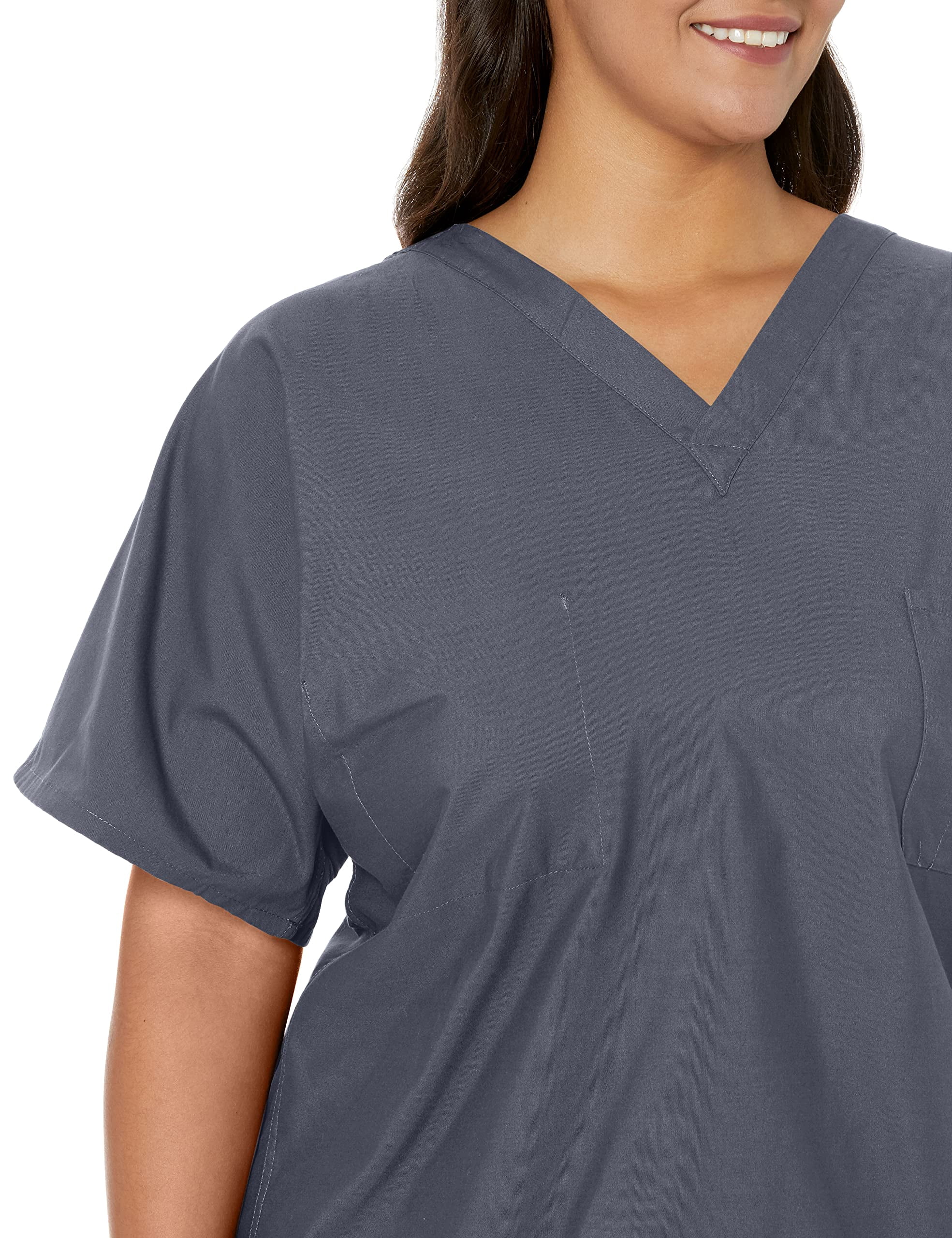 Landau Essentials Haut de Sarrau à Encolure en V : 1 Poche, Réversible, Unisexe, Coupe Classique Décontractée Sarraus Médicaux 7502