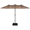 thumbnail image 1 of Patiojoy Parasol de Patio Extérieur à DEL Double Face de 15 Pieds avec Base, Beige, 1 of 5
