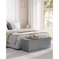 thumbnail image 3 of SONGMICS 43 Inches Folding Storage Ottoman Bench, Storage Chest, Foot Rest Stool, Light Gray, 3 of 5