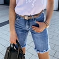 thumbnail image 4 of Weiqiqre Jupe Courte en Denim pour Femmes, Mini-Jupe Extensible à Taille Mi-Haute, Décontractée et Tendance, Jupes en Jean avec Poches, 4 of 9