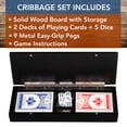 thumbnail image 3 of WE Games 3 Player Wooden Cribbage Set - Easy Grip Pegs - Black Stained, 3 of 8