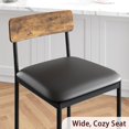 thumbnail image 3 of Bar Stools Set of 6, Kitchen Bar Stools with Footrest, 25.5 Inches Upholstered Bar Chairs with Back, 6 Counter Height Barstools for Counter Bar, Island, Easy Assembly, Rustic Brown, 3 of 6