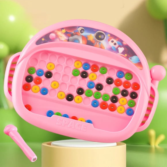 Magnetic Drawing Board For Kids,Colorful Bead Sketch Pad,Portable Educational Writing Toy,Pen Grip Training Skill Tool,Bright Color Cognition Plaything,Toddler Early Learning Gift