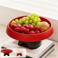 thumbnail image 1 of Bowayaoa Red White Plastic Fruit Bowl Decorative Snack Serving Tray for Coffee Table Nut Dish Storage Container Home Kitchen Accessories, 1 of 7