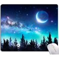 thumbnail image 1 of Mouse Pad, Cute Mouse Pads, Square Washable Cloth Personalized Mouse Mat with Design, Gaming Office Home Non-Slip Rubber Base Computer Mousepad, Forest Moon, 1 of 5