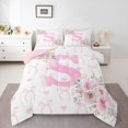 thumbnail image 2 of Erosebridal Initial S Letter Bedding King Comforter Set, Floral Monogrammed Down Comforter, Initial A-Z Decor, Reversible, 2 of 8