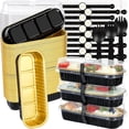 thumbnail image 1 of Mini Loaf Pans with Lids and Spoons, 100 Pack, Black, 6.8oz, Rectangular Aluminum Foil Baking Pans, 1 of 7