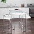 thumbnail image 2 of Heavenly Collection White PU Stool, White Bar Stool, White PU Bar Stool, PU Bar Stool with Chrome Finish, White Stool with Stainless Steel Frame, Low Back PU Bar Stool, Kitchen Stool, Island Stool, In, 2 of 8