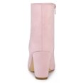 thumbnail image 3 of BLISSFUL STEP Bottines à Talon Bloc à Bout Rond pour Femmes avec Fermeture Éclair Latérale Rose 5,5, 3 of 6