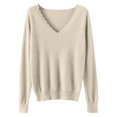 thumbnail image 4 of EGNMCR Chandail à Col Rond Mode Femme Décontracté Col Semi-Montant Couleur Unie Ample Base Tricoté Chandail Femme Blouse Polyester, 4 of 4