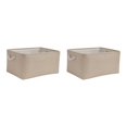 thumbnail image 1 of maskred Sturdy And Durable Cabinet Storage Bag For Well Organized Space Foldable Storage Box With Handle Cotton Multifunctional Beige 2Set, 1 of 6