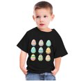 thumbnail image 2 of Penkiiy T-Shirts de Pâques pour Enfants Garçons Filles Mode Pâques Mignon Œufs de Pâques Imprimé Col Rond Manches Courtes 3 Ans Noir, 2 of 4