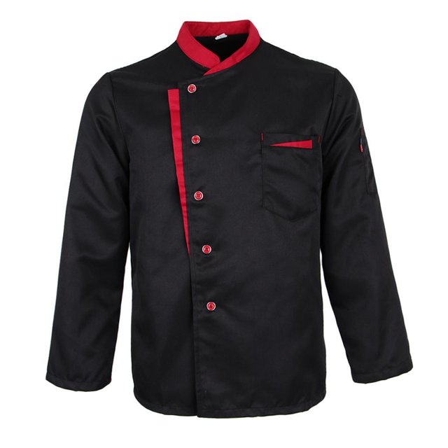 fastboy Veste de Chef à Manches Longues, Uniforme de Cuisine pour Hôtel, Noir 3TG