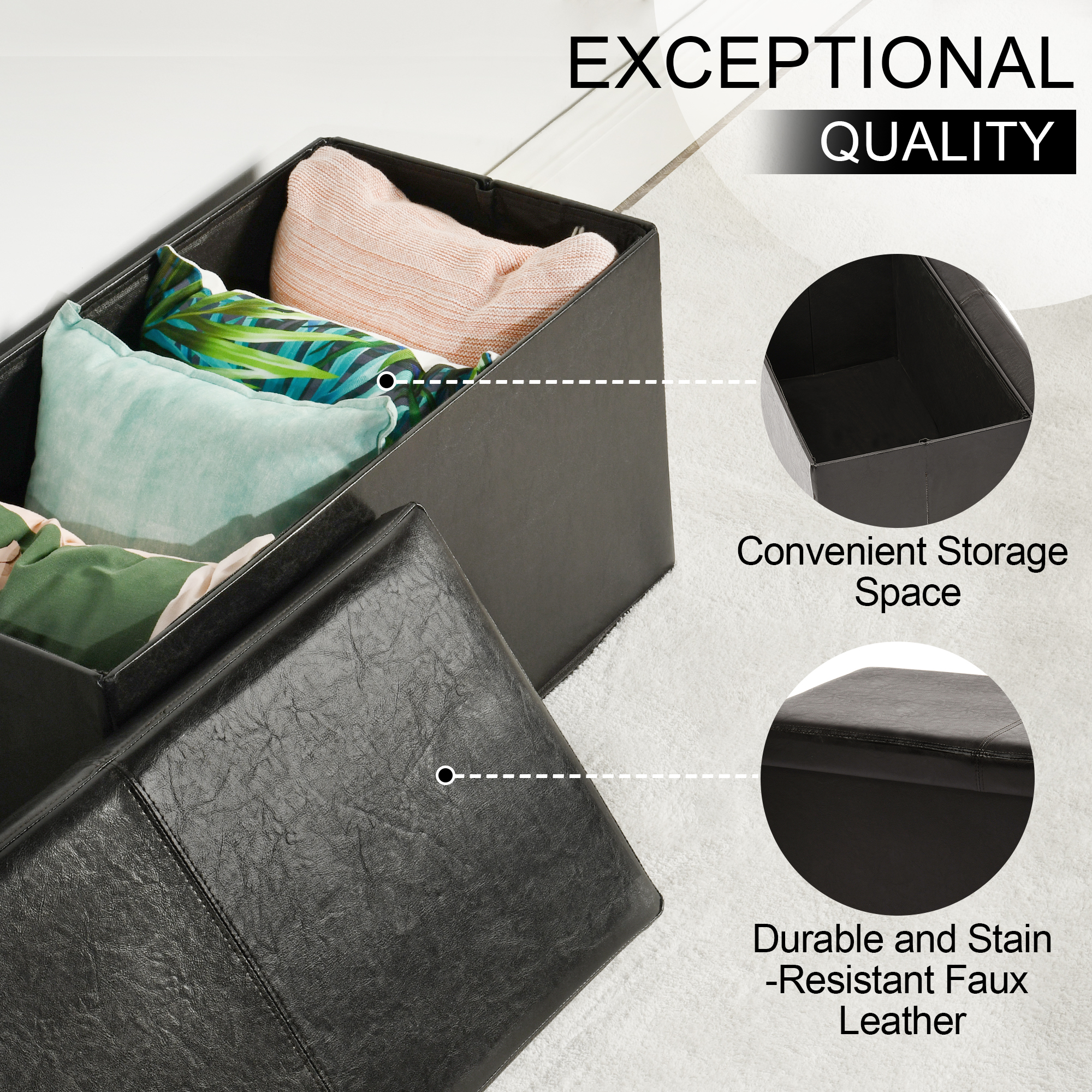 Homy Casa Lot de 2 bancs de rangement pour jeux de société – Siège pratique et organisateur pour jeux et cartes
